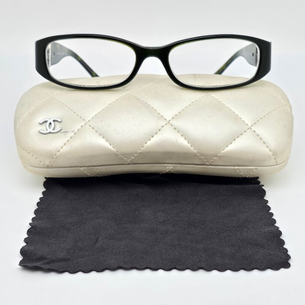 Chanel 3155-H C.1092 Collection Perle Green Eyeglasses Frame w/ Case Italy 51mm